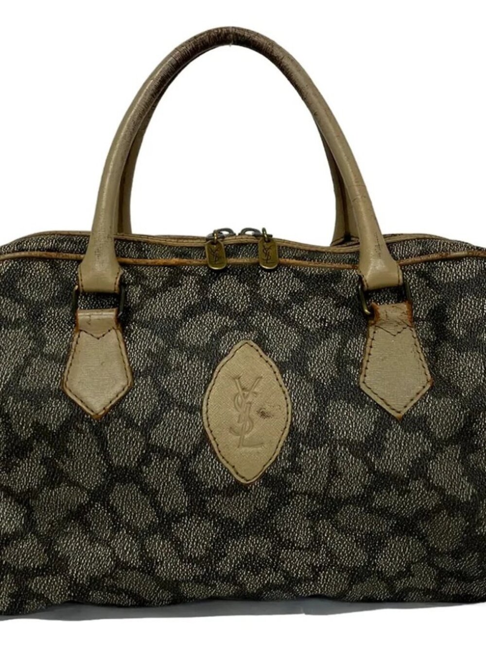 YvesSaintLaurent Beige Brown PVC Leather Handbag - Picture 1 of 14